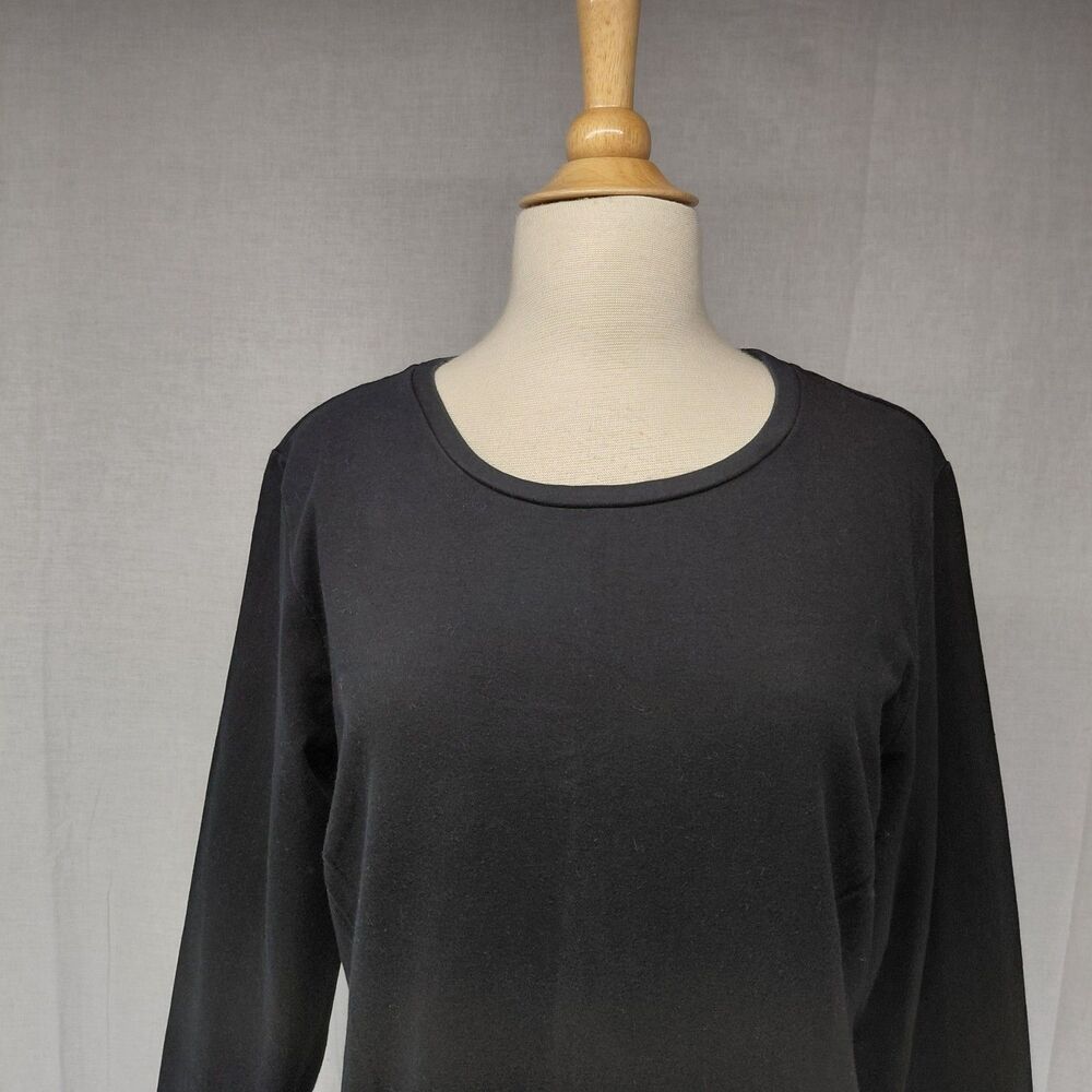NWOT Old Navy LS Scoop Neck Knee Length Shirt Dress Black Sz XL Tall - Picture 4 of 7